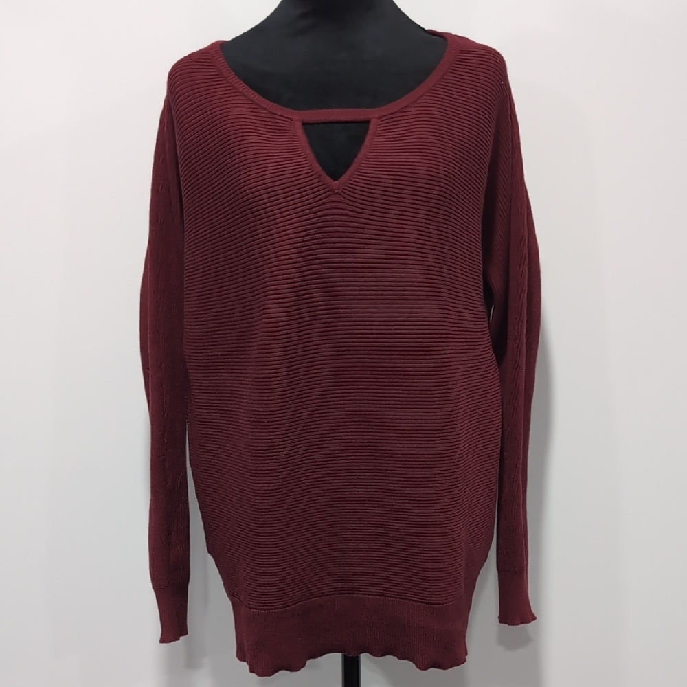 Maurices Deep Red V-Neck Sweater